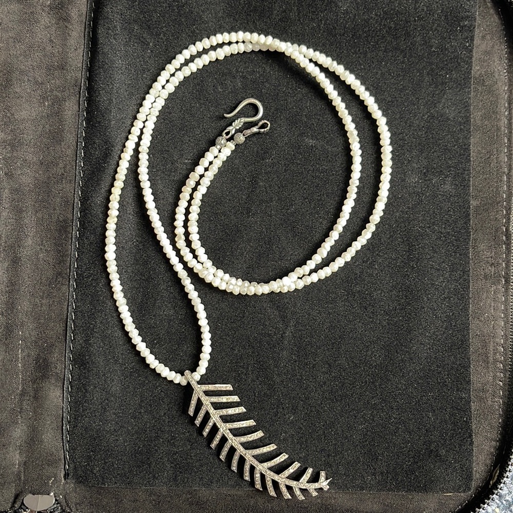 Raw Natural Diamond Feather Festival Necklace  Matocha Rockluxe